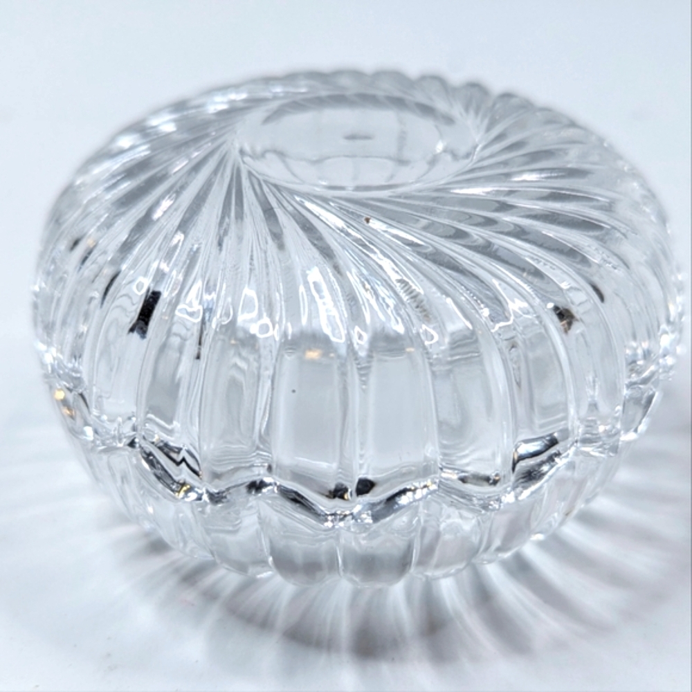 Elegant Glass Decorative Swirl Trinket Dish Jewelry Rings Bathroom Bedroom Home